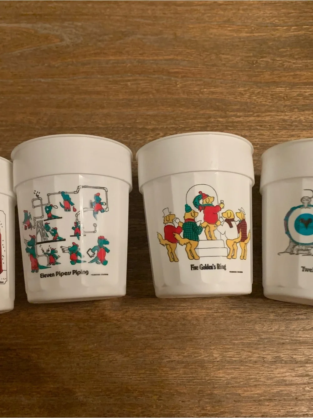 Vintage 12 Days of Christmas Humorous Colourful Plastic Caps Carousel Creation